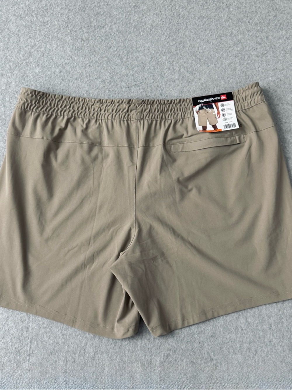 NWT Quiksilver Mens Pull On Shorts XXL Beige Comfort Waistband Stretch 7” Inseam - Picture 6 of 15
